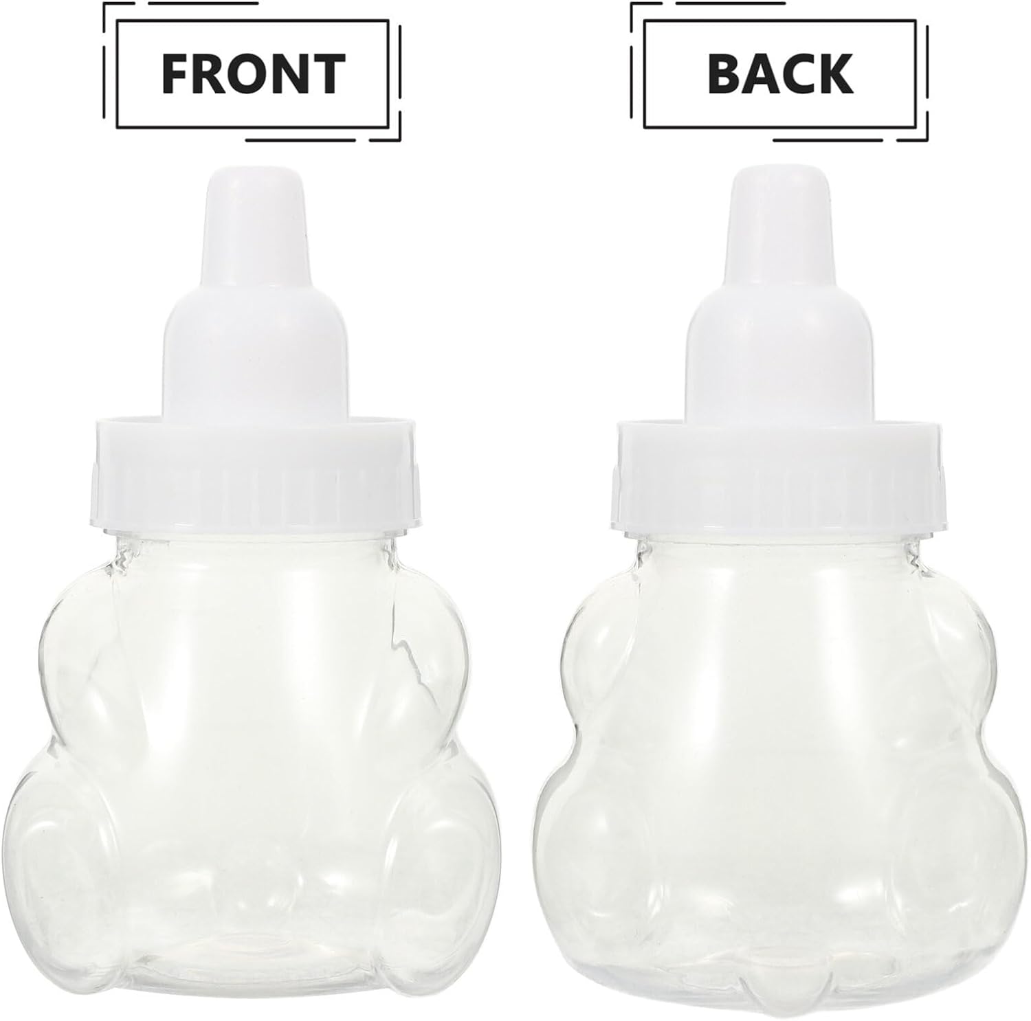 Cabilock Bear Shaped Candy Boxes 12pcs Clear Plastic Wedding Treat Containers
