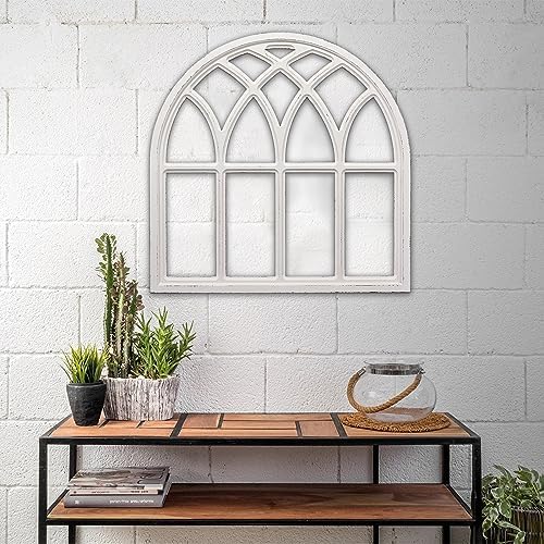Sintosin 32 Inch White Arched Window Frame Wall Decor