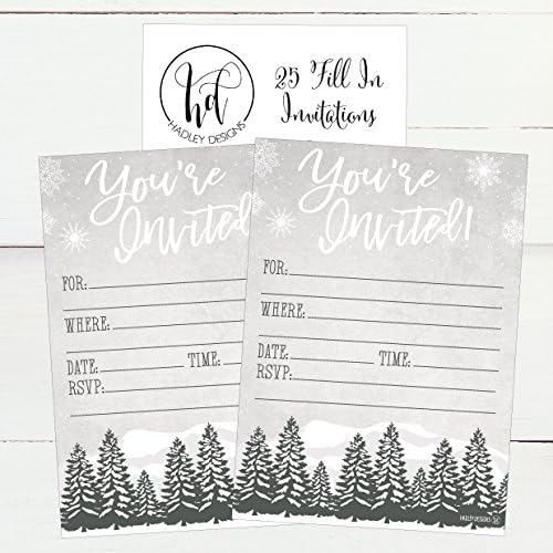 25 Woodland Christmas Holiday Invitations