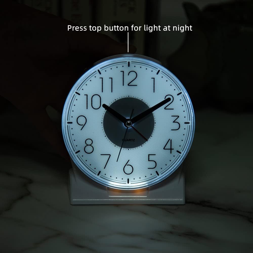 EASIBEST Silent Analog Alarm Clock with LED Light