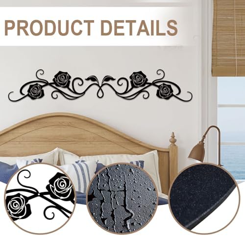 ESTART Large Metal Rose Scroll Wall Decor