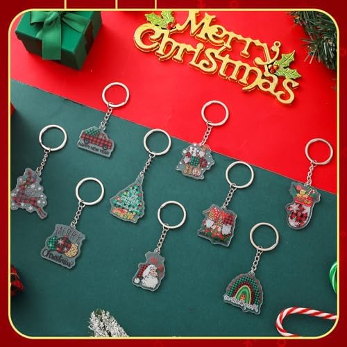 Kigeli 60 Pcs Christmas Keychains Bulk Set