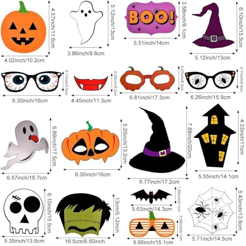 Halloween Photo Booth Props Set 22Pcs for Kids Adults