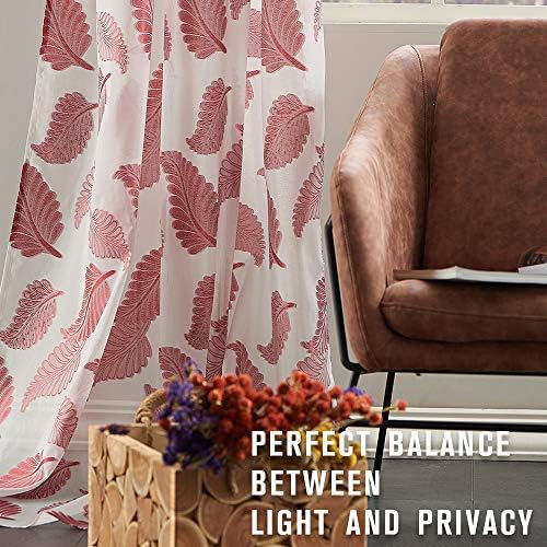 KEQIAOSUOCAI Christmas Red Sheer Luxury Curtain Scarf 52x144 Inches