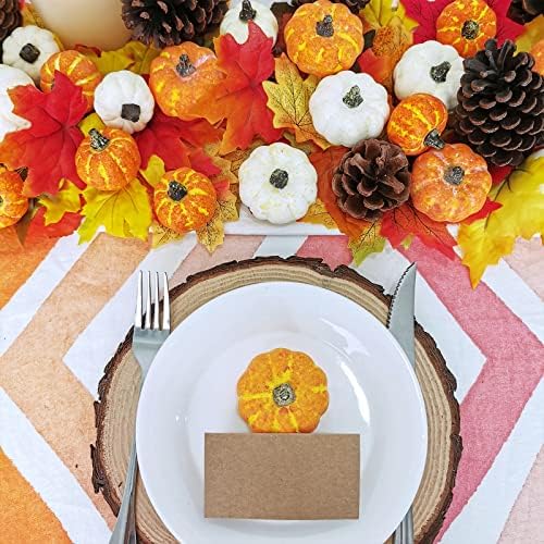 Winlyn 32 Pcs Assorted Artificial Mini Pumpkins