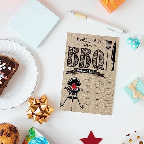 BBQ Party Invitations with Envelopes Set of 20