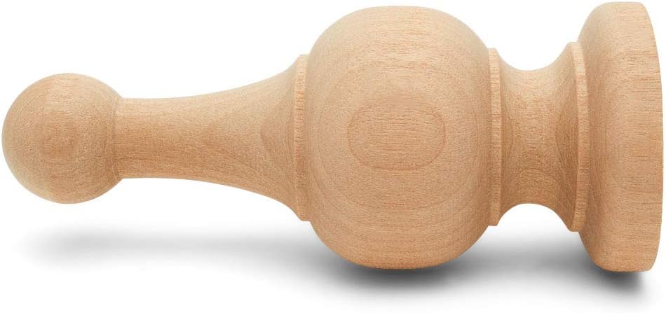 Woodpeckers Unfinished Wood Finials 4-14 Inch Pack of 12