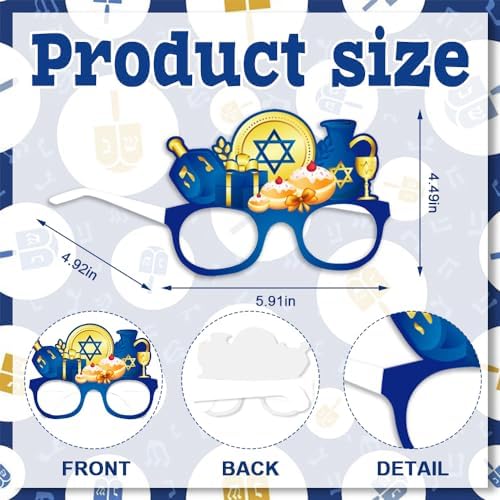 Hanukkah Costume Glasses with Classic Patterns