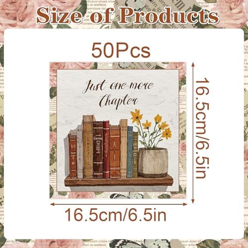 Rakuto Book Themed Napkins 50PCS for Parties and Baby Showers