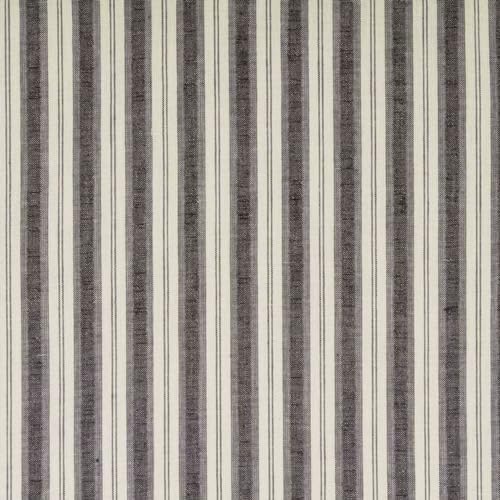 VHC Brands Ashmont Grey Ticking Stripe Farmhouse Prairie Swag Curtain Set