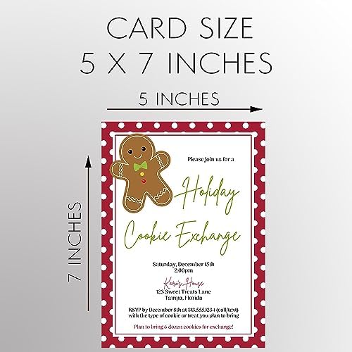 Gingerbread Cookie Exchange Invites with Polka Dots