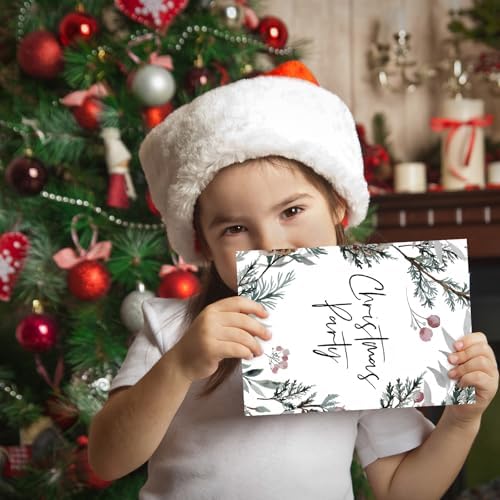 Whaline 25 Pack Christmas Invite Cards with Envelopes and Stickers