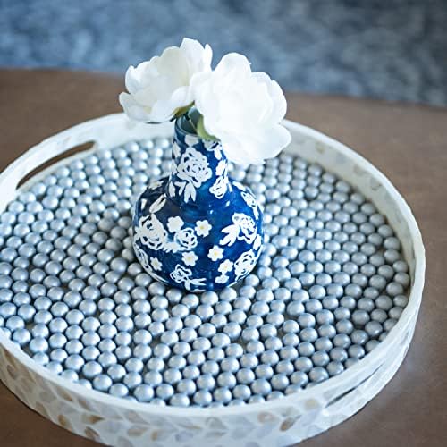 Galashield Silver Marbles 1lb - 80pcs Vase Fillers