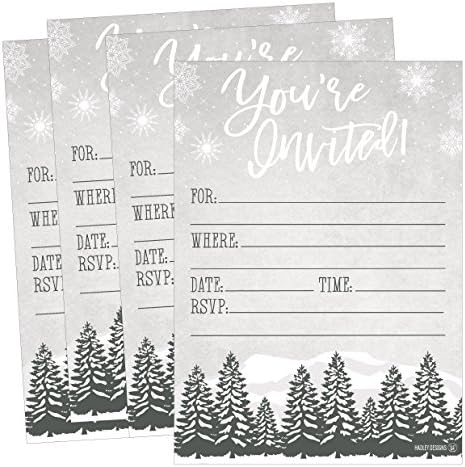 25 Woodland Christmas Holiday Invitations