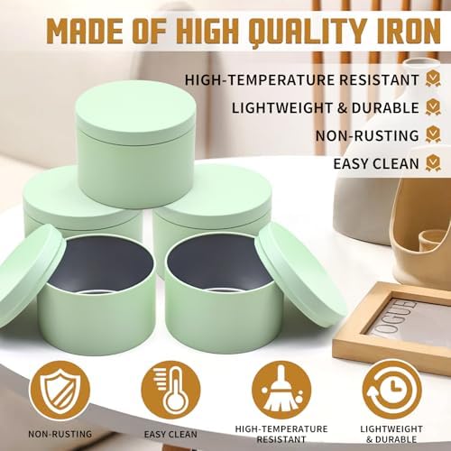 Premium Matte Green Candle Tins 8oz 24-Pack