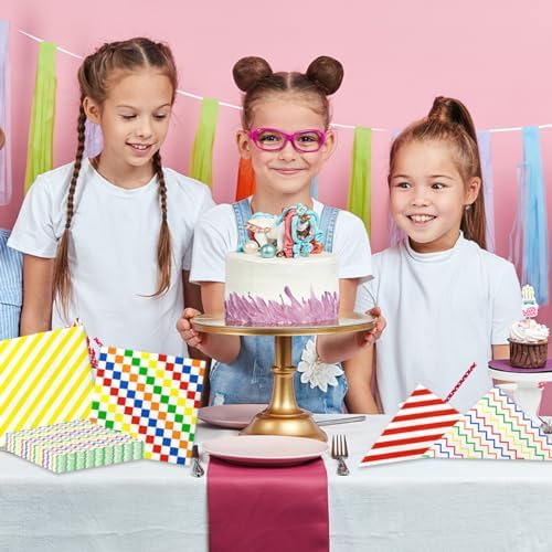 40Pcs Colorful Rainbow Napkins for Birthday Parties