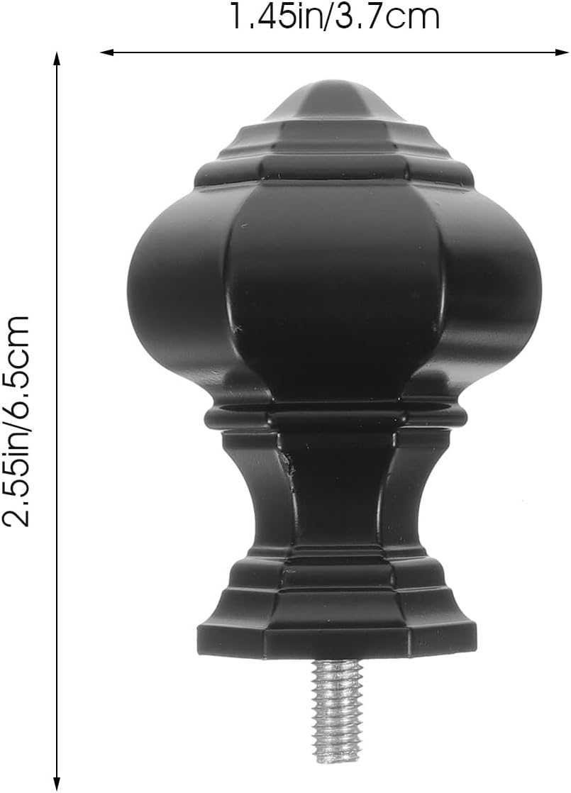 Ciieeo 2pcs Curtain Rod Finials Ends Only