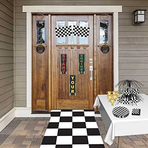 Beistle 2 Piece Racing Checkered Aisle Runners for 50s Theme Party