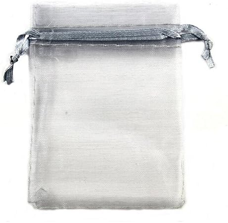 Ximkee Organza Gift Bags - 100 Pack 3x4 Grey