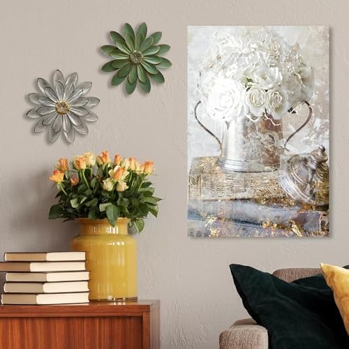 Novbvia 12 Inch Metal Flower Wall Sculpture