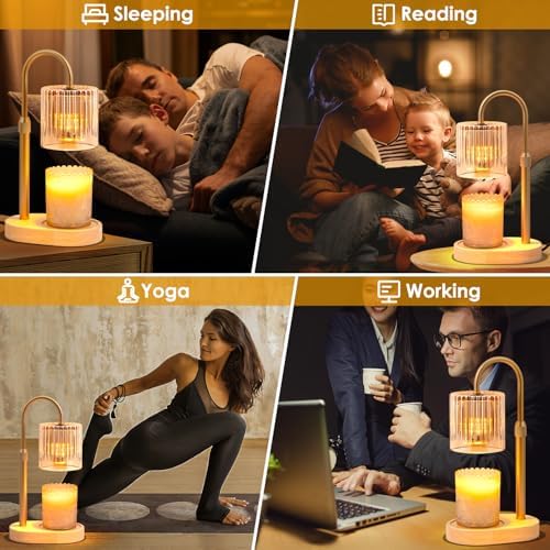 YDSP Candle Warmer Lamp with Timer Adjustable Height Modern Style