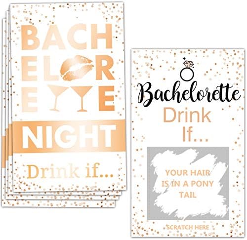 Bachelorette Drinking Games Cards - 40 Sheets for Parties