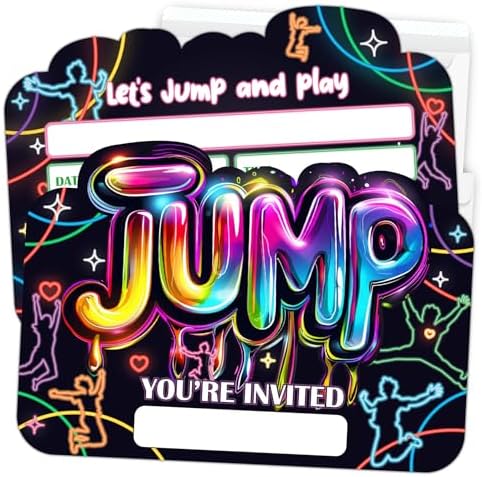 Lets Jump Birthday Invitations Set of 30 with Envelopes