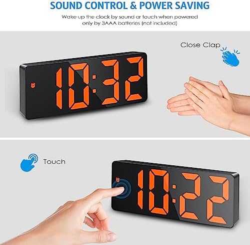 AMIR Digital Alarm Clock with LED Display and Voice Control