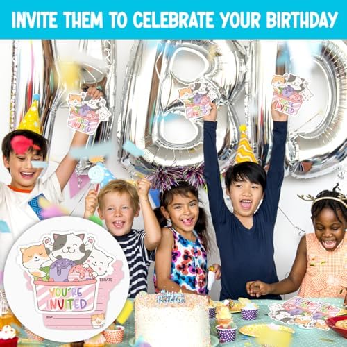 Doguiei Lets Pawty Birthday Party Invitations Cards with Envelopes