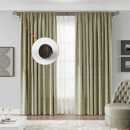 KAMANINA Bronze Finials for Curtain Rods 2 Pack