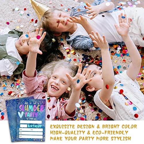 Slumber Birthday Invites with Envelopes - 20 Pack