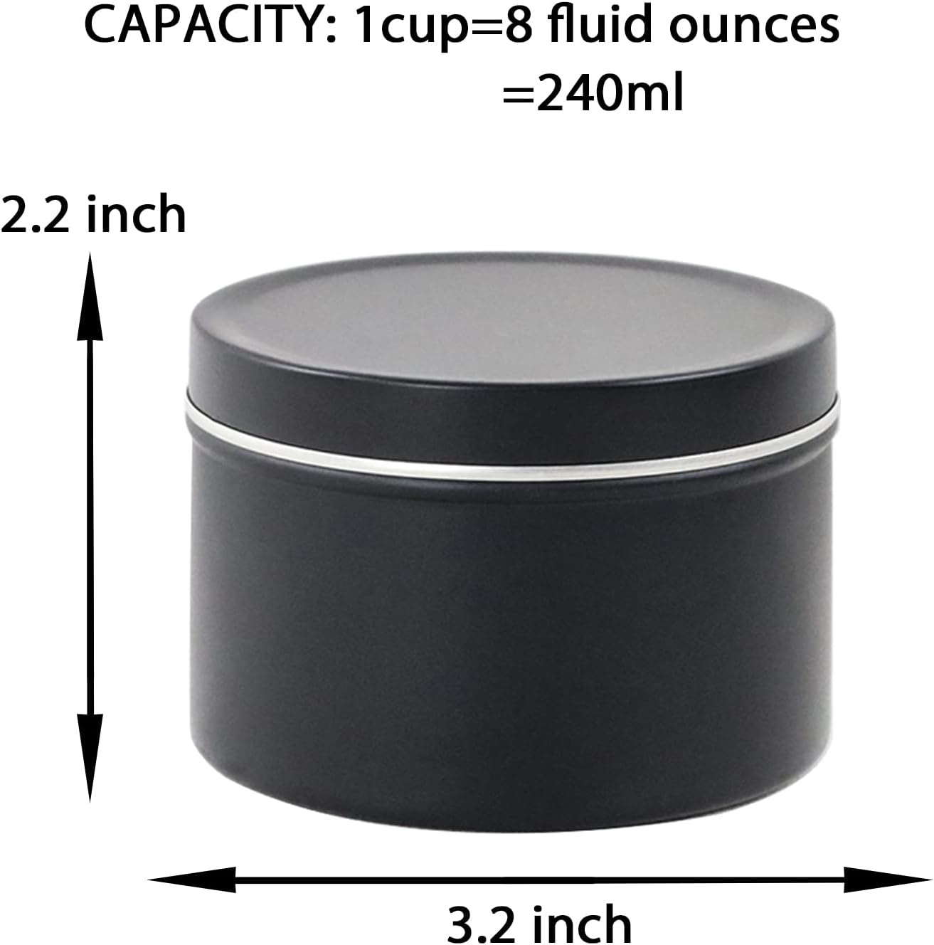 EricX Light 24-Piece Candle Tin Set Black 8 oz