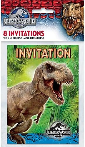Jurassic World Party Invitations 8 Pack