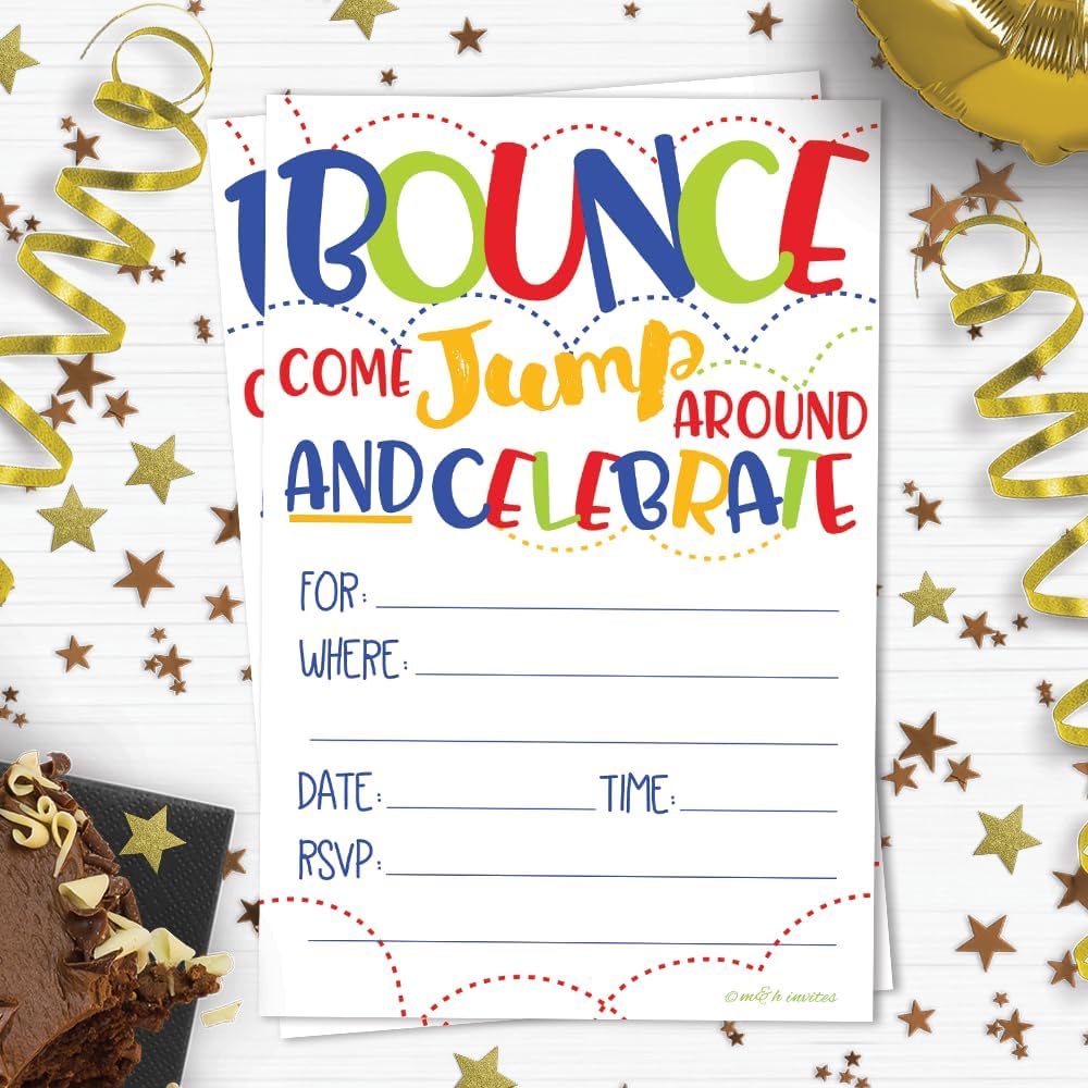 Bounce House Party Invitations 20 Count With Envelopes