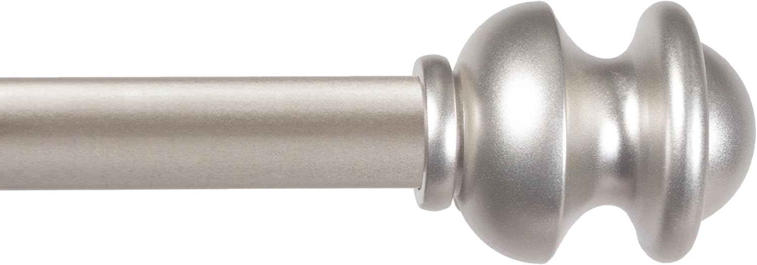 Kenney Kendall Standard Window Curtain Rod 28-48 Inch Brushed Nickel