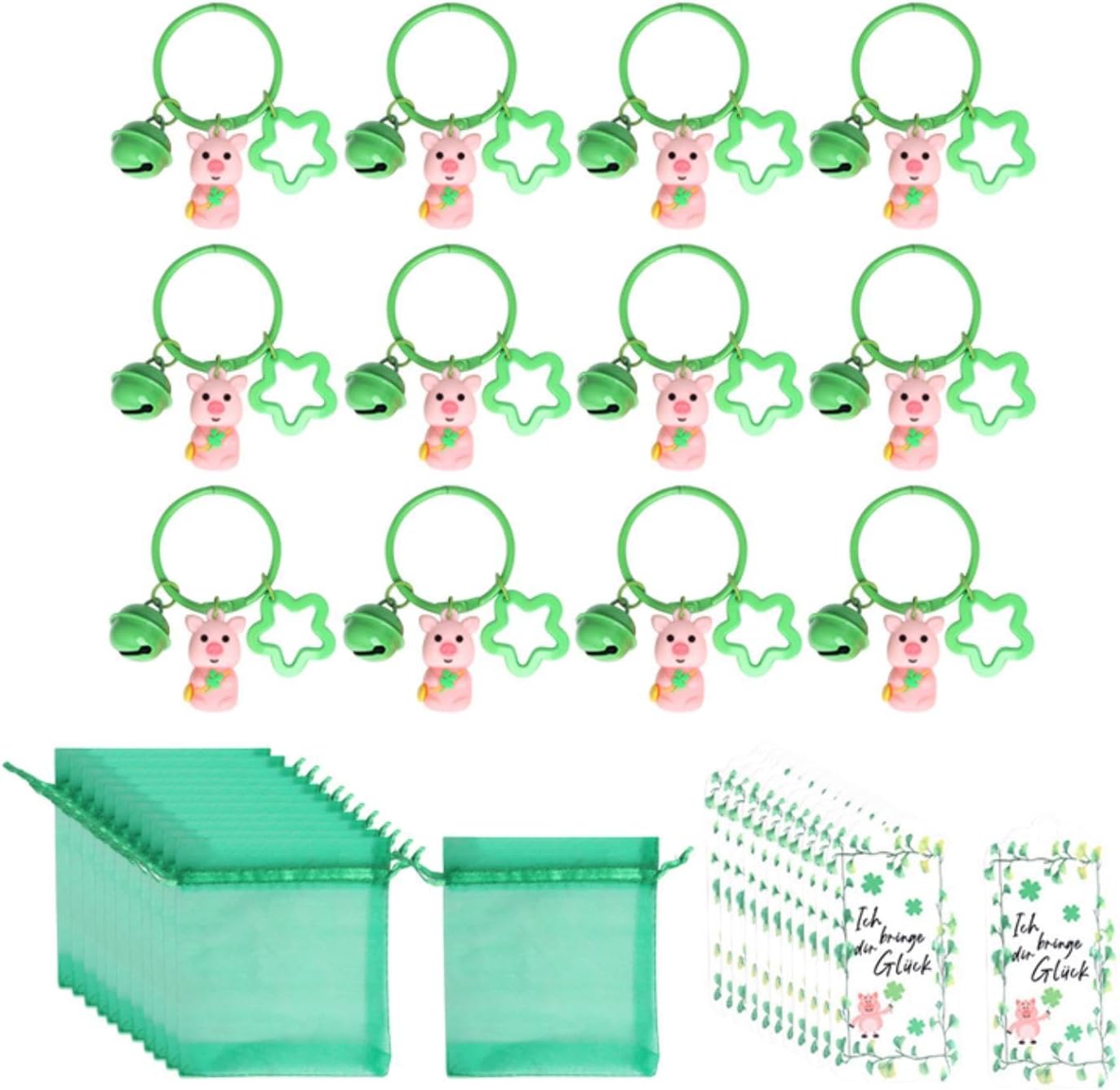 12 Pcs St Patrick Day Keychains Party Favor Set