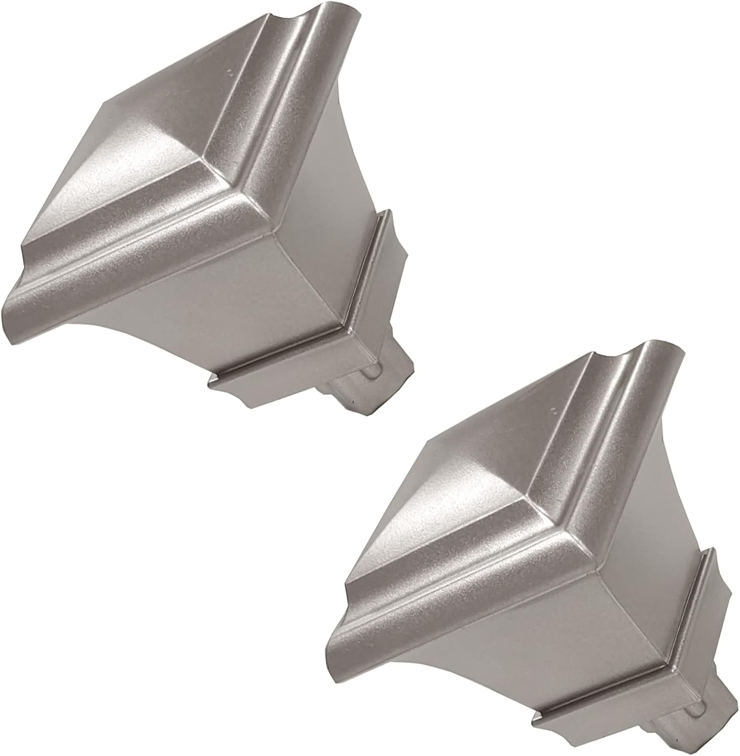 Silver Square Plastic Curtain Rod Finials 2 Pcs