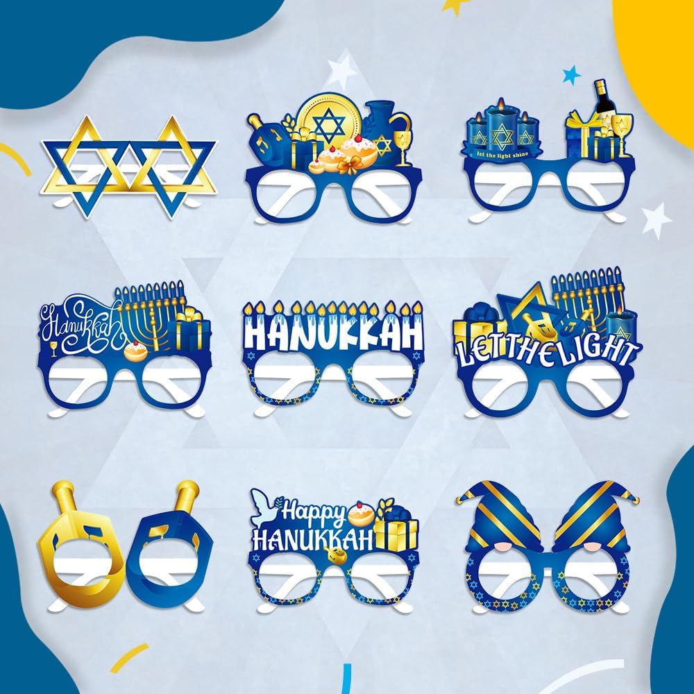 Hanukkah Costume Glasses with Classic Patterns