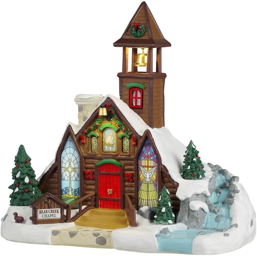 Lemax Bear Creek Chapel Lighted Building