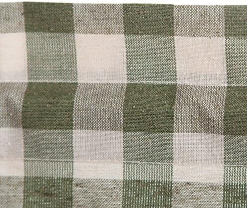 Buffalo Check Tier Pair Curtains - 58x24 Inch Taupe Ivory Plaid