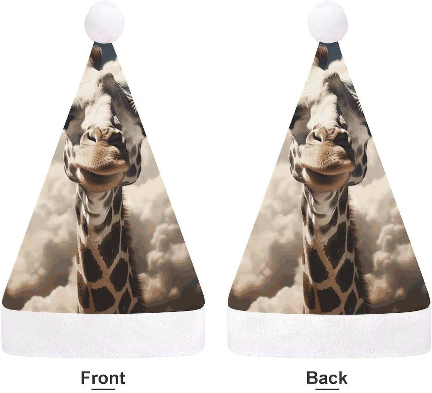 Santa Hat Giraffe Christmas Headwear for Adults