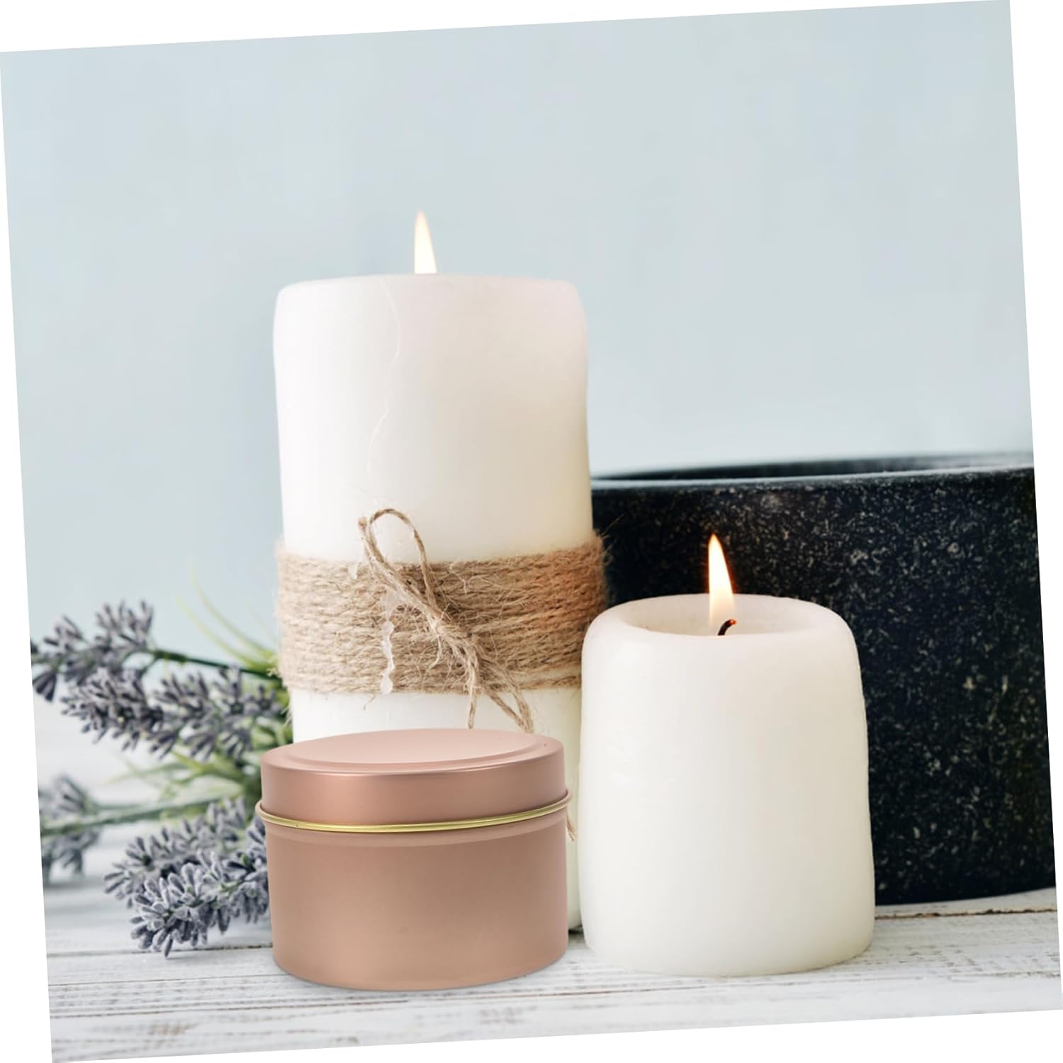 12pcs Metal Candle Holders with Lids for DIY Candles