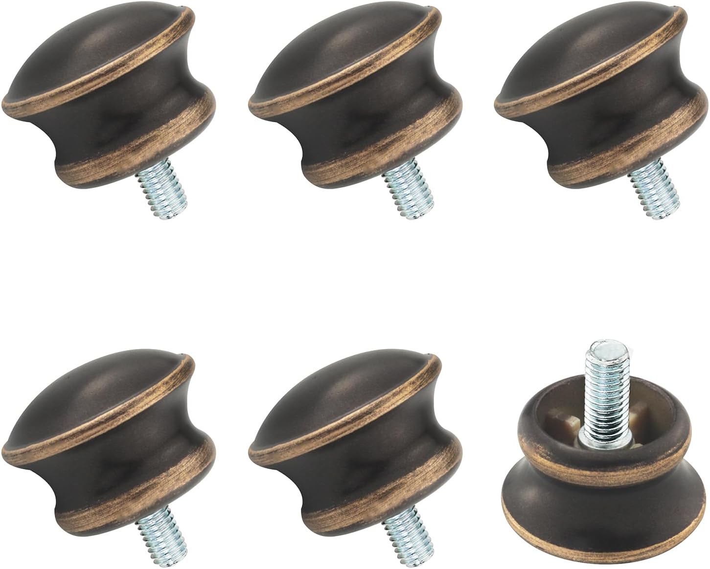 6PCS Brown Mushroom Shape Curtain Rod Ends