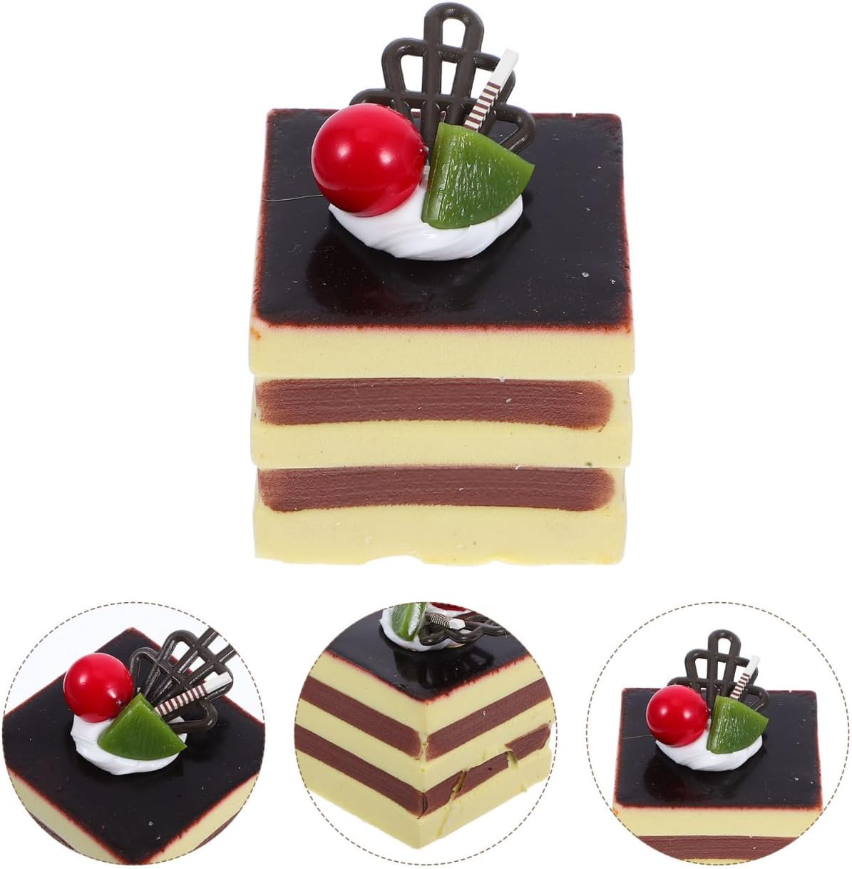 BESTOYARD Artificial Square Cream Fruit Cake Model