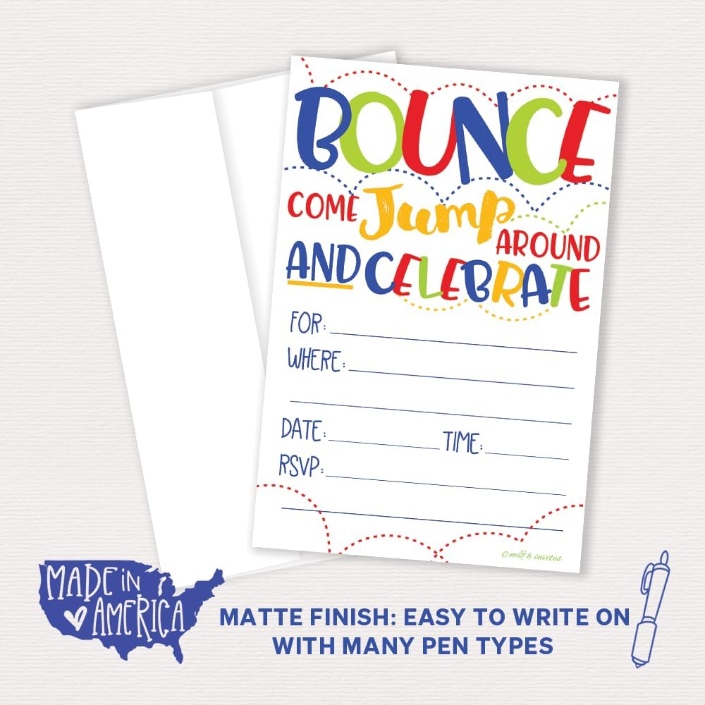 Bounce House Party Invitations 20 Count With Envelopes