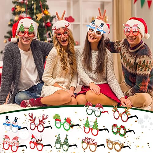 24 Pieces Christmas Party Eyeglasses with Funny Themes