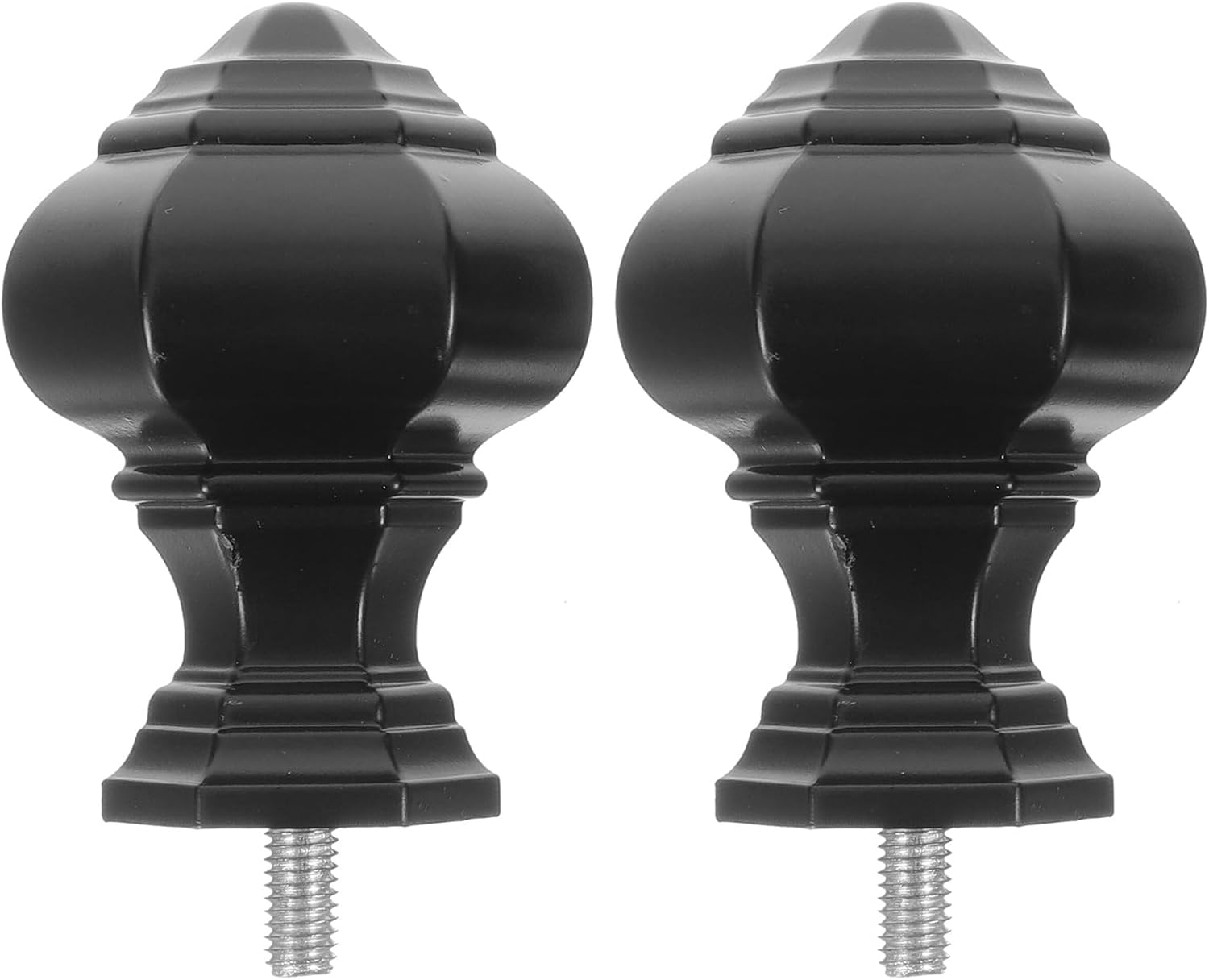 Ciieeo 2pcs Curtain Rod Finials Ends Only