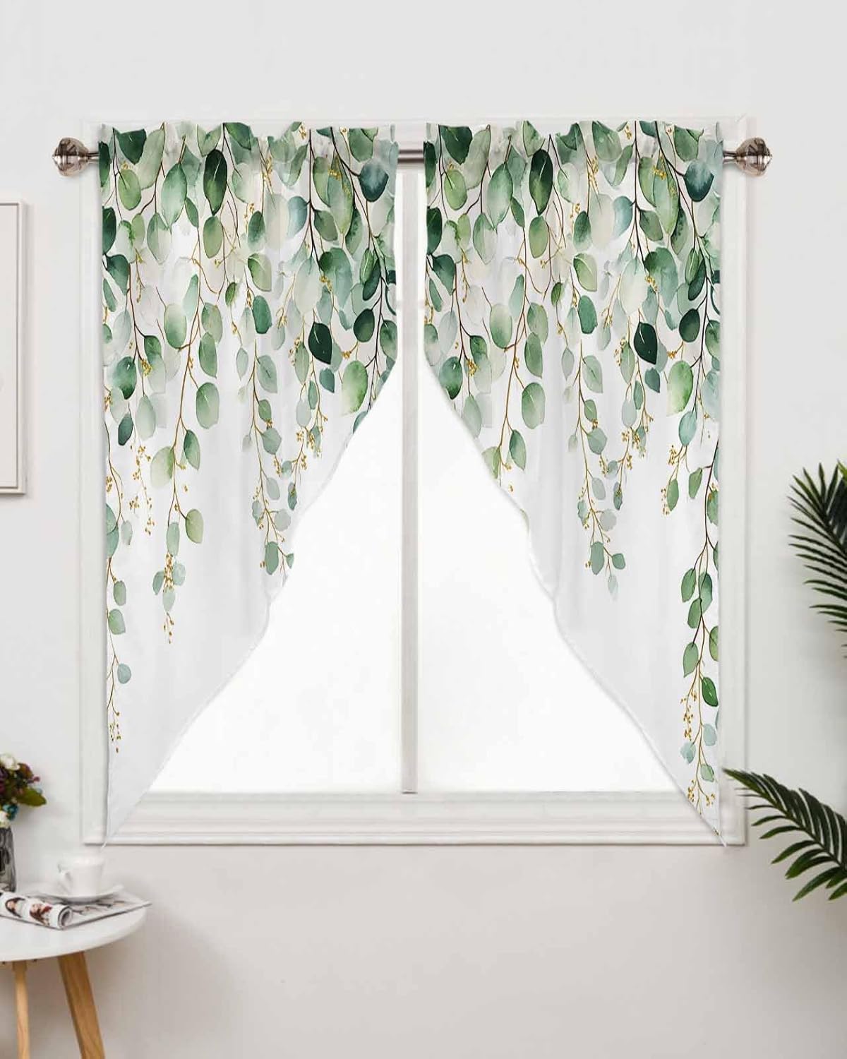 Eucalyptus Swag Curtains Valance for Kitchen Windows