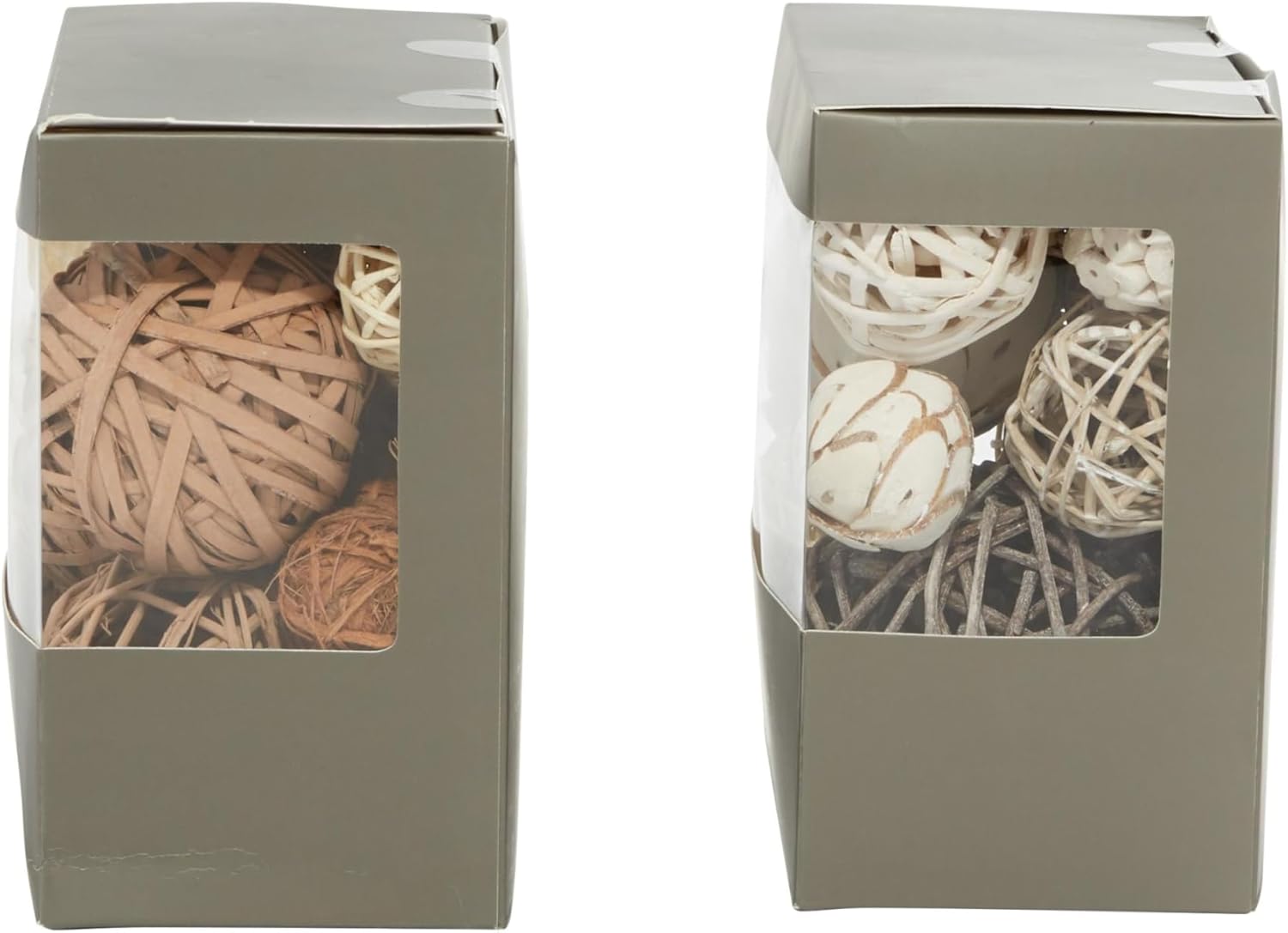 Deco 79 Wood Handmade Orbs Vase Filler Set of 2