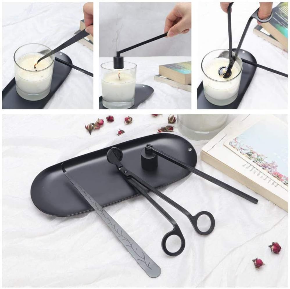 Candle Care Accessory Set with Trimmer and Storage Tray 4 Packs